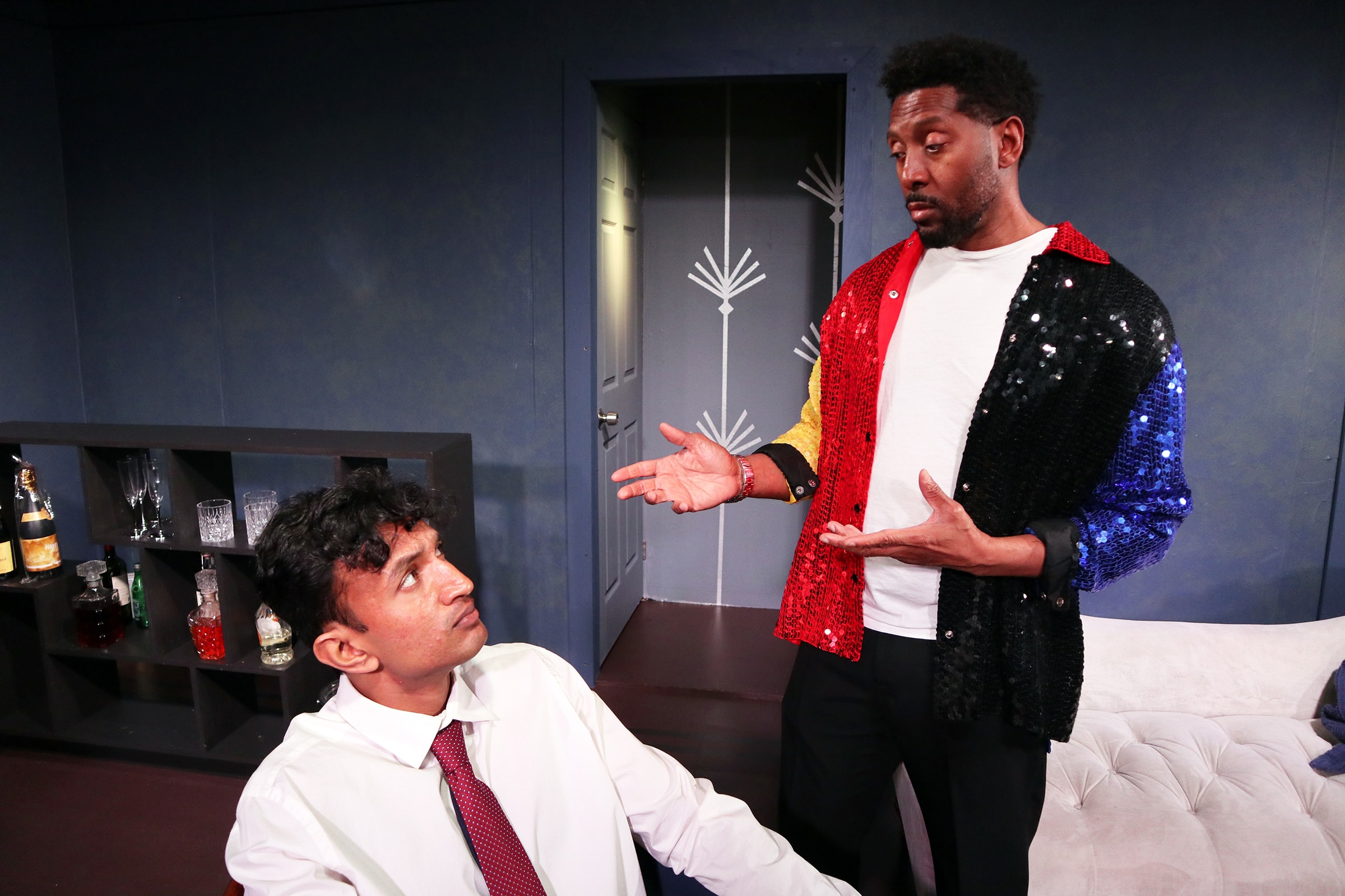 Tharun Dulla and D. Anthony Boone in The Young and the Rest of Us at Group Rep Theatre